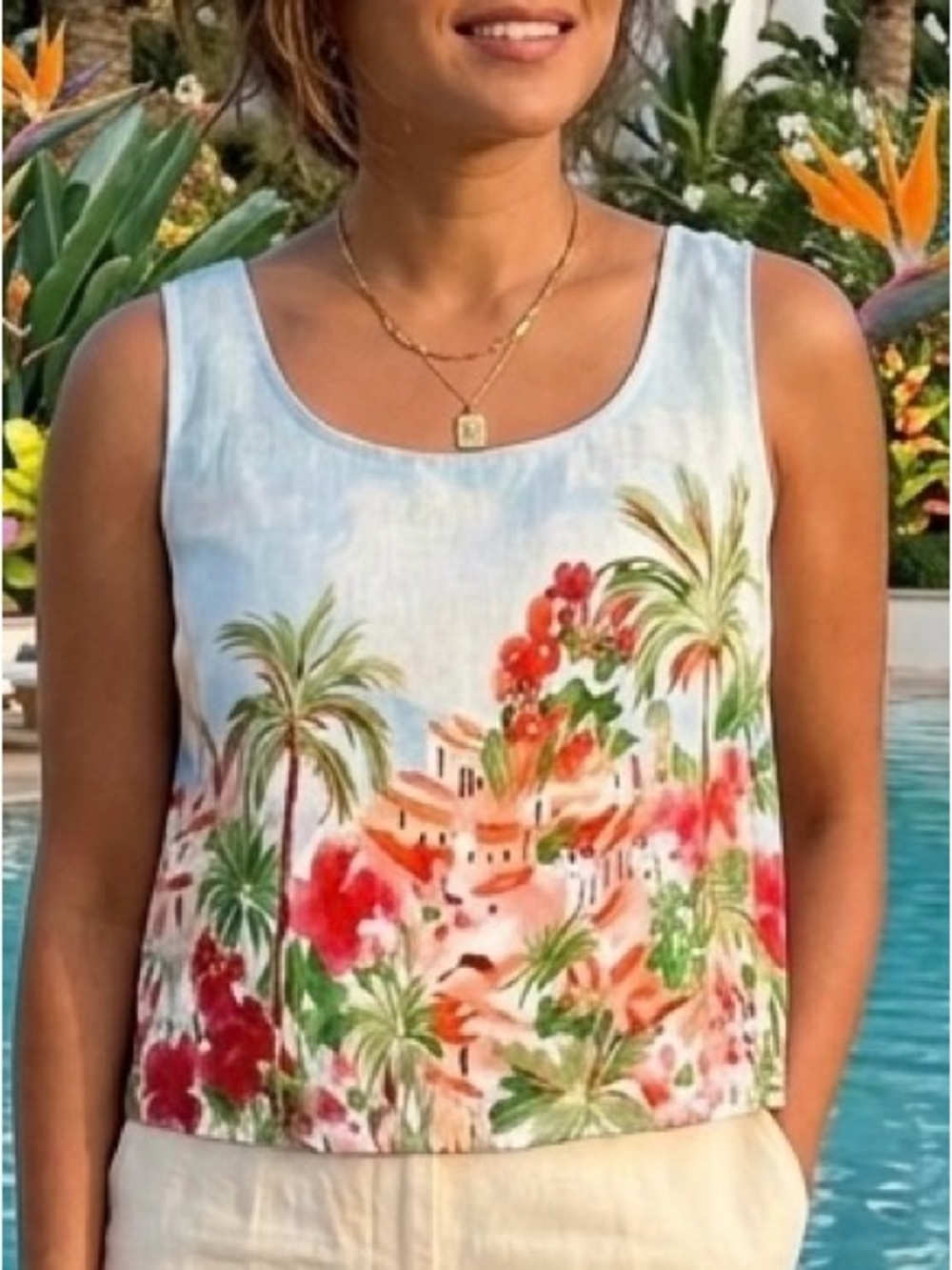 Calypso St. Barth Tropical Mediterranean Watercolor, Coastal Vacation Resortwear
